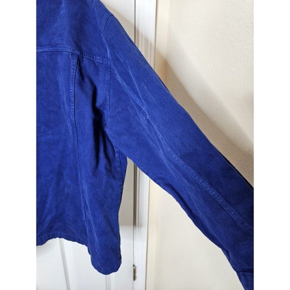 Code Zero Abstract Vtg Button Front LS Shirt Mens Large Blue Thick Button Jacket - Picture 9 of 10